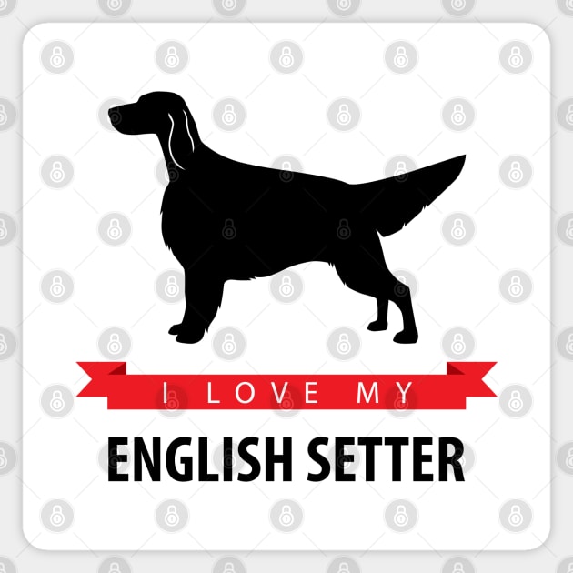 I Love My English Setter Sticker by millersye